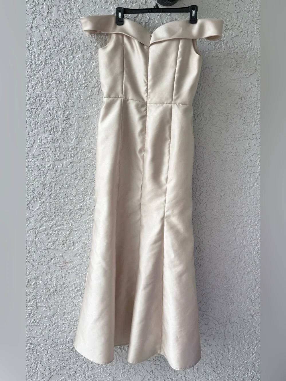 Alfred Sung Off-The-Shoulder Satin Maxi dress size 12 formal wedding - Picture 5 of 9